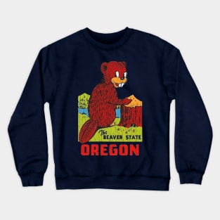 Oregon Beaver State Distressed Vintage Crewneck Sweatshirt